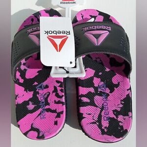 Reebok Pink and Black Slides